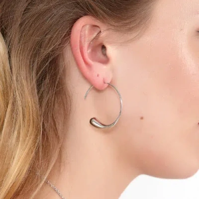Lucy Quartermaine Large Luna Hoop Earrings In Sterling Silver