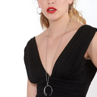 Lucy Quartermaine Large Luna Hoop Earrings In Sterling Silver