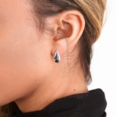 Lucy Quartermaine Large Tear Drop Studs In Sterling Silver
