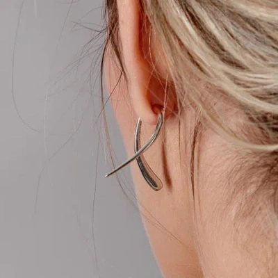 Lucy Quartermaine Sycamore Front And Back Earrings In Sterling Silver