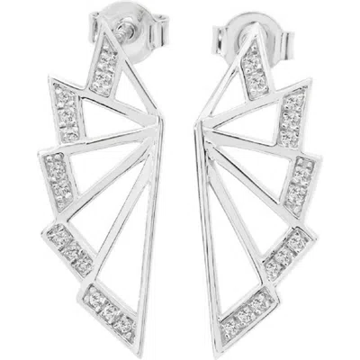 Lucy Quartermaine Women's Solid Sterling Silver Angel Wing Studs In Sterling Silver