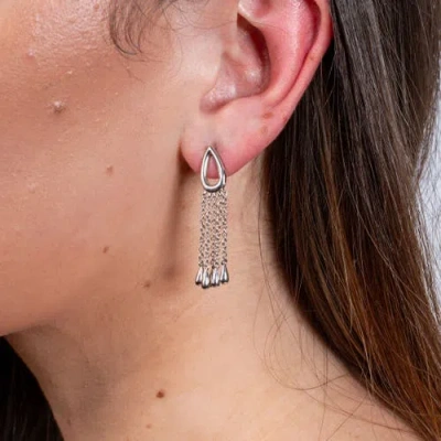 Lucy Quartermaine Petal Chandelier Earrings In Sterling Silver