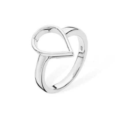Lucy Quartermaine Open Petal Ring In Sterling Silver