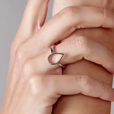 Lucy Quartermaine Open Petal Ring In Sterling Silver