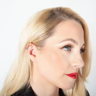 Lucy Quartermaine Waterfall High Ear Multi Colour Cuff In Sterling Silver