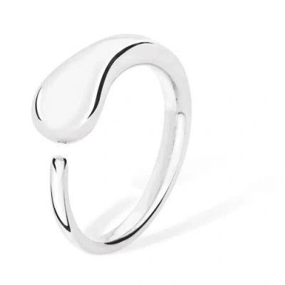 Lucy Quartermaine Open Luna Drop Ring In Sterling Silver