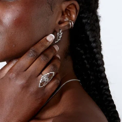 Lucy Quartermaine Mirror Chrysler Ring In Sterling Silver