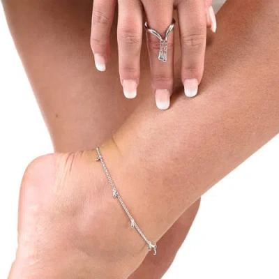 Lucy Quartermaine Multi Drop Anklet In Sterling Silver