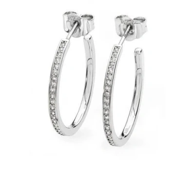Lucy Quartermaine Skinny Drip Medium Hoop In Sterling Silver