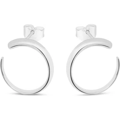 Lucy Quartermaine Large Luna Studs In Sterling Silver