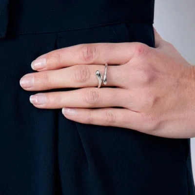 Lucy Quartermaine Women's Sterling Silver Open Drop Ring In Sterling Silver