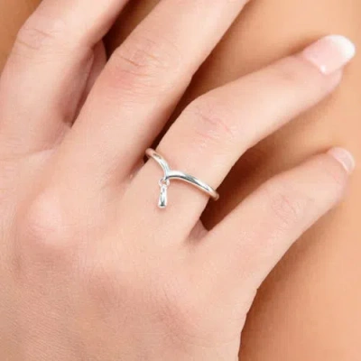 Lucy Quartermaine Mini Drop Ring In Sterling Silver
