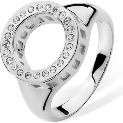 Lucy Quartermaine Art Deco Halo Ring In Sterling Silver