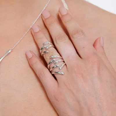 Lucy Quartermaine 6 Drop Ring In Sterling Silver