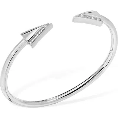 Lucy Quartermaine Twist Art Deco Bangle In Sterling Silver