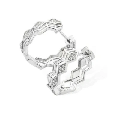 Lucy Quartermaine Art Deco Triangle Hoops In Sterling Silver