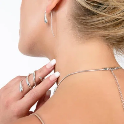 Lucy Quartermaine Hook Drop Earrings In Sterling Silver