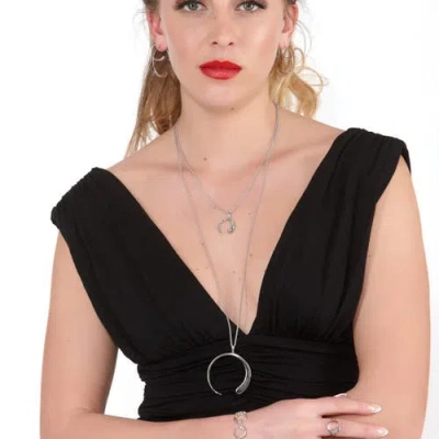 Lucy Quartermaine Large Luna Pendant In Sterling Silver