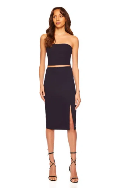 Shop Susana Monaco High Waist Slit Front Skirt In Midnight