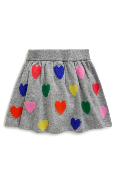 Shop Mini Boden Kids' Heart Flare Sweater Skirt In Grey Multi Hearts