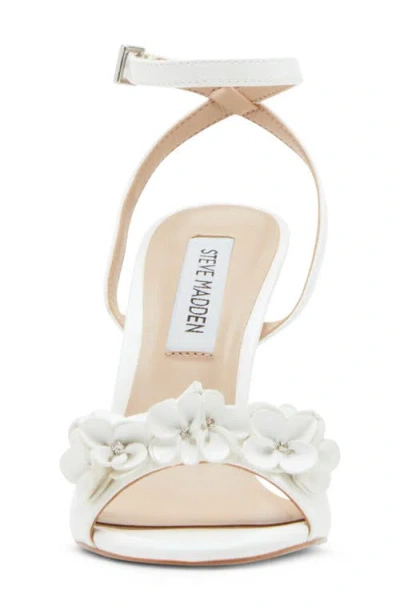 Shop Steve Madden Floral Ankle Strap Sandal In White Patent