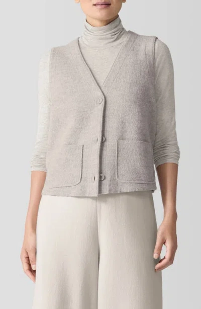 Eileen Fisher Lightweight Boiled Wool Vest In Regenerative Wool In Dove