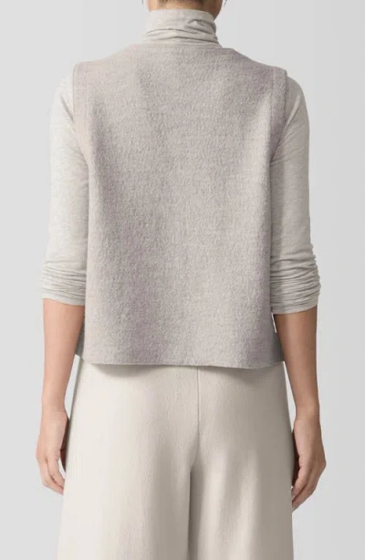 Shop Eileen Fisher Button Front Wool Vest In Dove