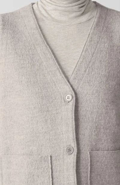 Eileen Fisher Lightweight Boiled Wool Vest In Regenerative Wool In Dove
