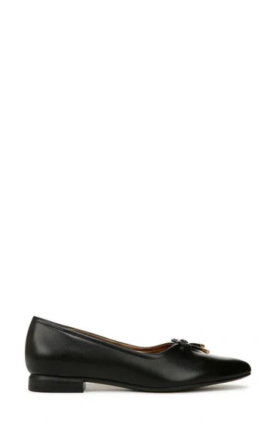 Naturalizer Joiner Pointed Toe Ballet Flats In Black Leather