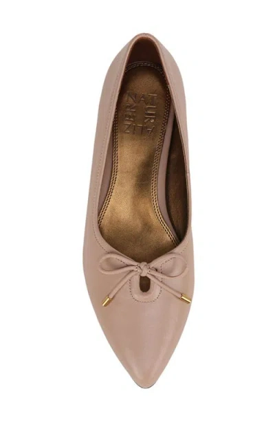 Naturalizer Joiner Pointed Toe Skimmer Flat In Vintage Mauve Leather