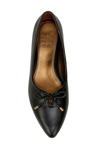 Naturalizer Joiner Pointed Toe Ballet Flats In Black Leather