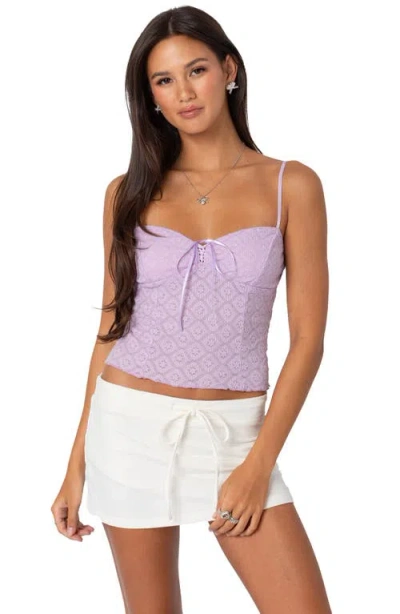 Edikted Textured Lace Bustier Top In Lilac