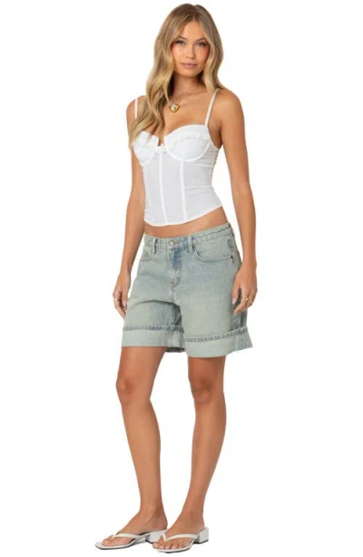 Edikted Linen & Cotton Corset Top In White