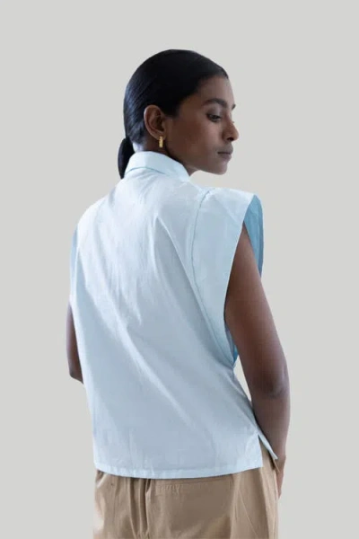 Reistor Women's Blue The Perfect Summer Button Down In Cotton In Summer Blue