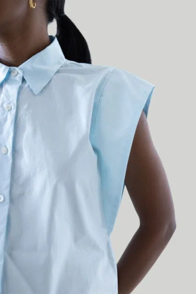Reistor Women's Blue The Perfect Summer Button Down In Cotton In Summer Blue