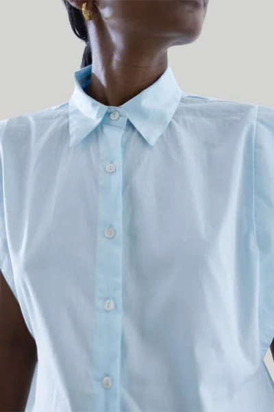 Reistor Women's Blue The Perfect Summer Button Down In Cotton In Summer Blue