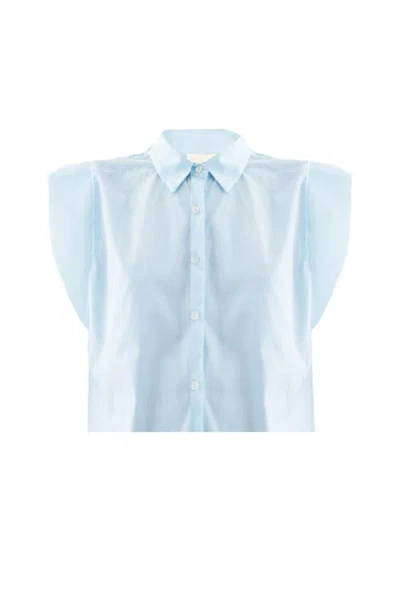 Reistor Women's Blue The Perfect Summer Button Down In Cotton In Summer Blue