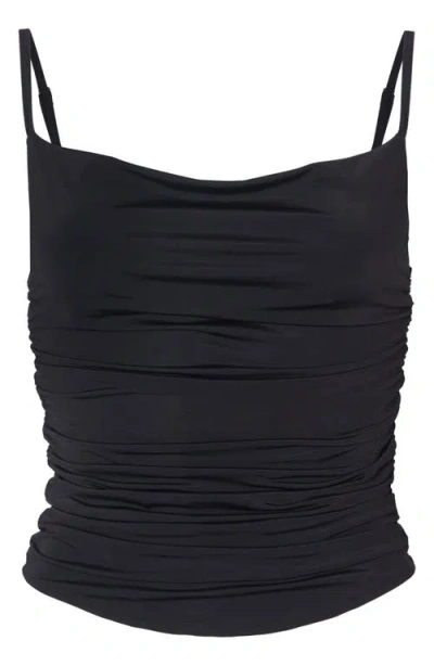 Nasty Gal Ruched Crop Camisole In Black