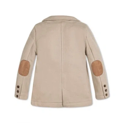 Hope & Henry Baby Boys' Fleece Blazer, Infant In Taupe Herringbone Fleece