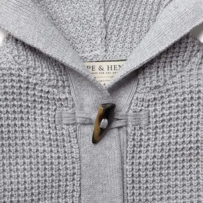 Hope & Henry Baby Boys' Waffle Stitch Hooded Sweater, Infant In Grey Waffle Hooded