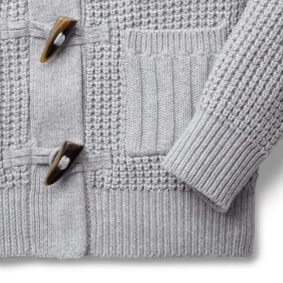 Hope & Henry Baby Boys' Waffle Stitch Hooded Sweater, Infant In Grey Waffle Hooded