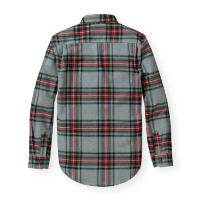 Hope & Henry Baby Boys' Organic Flannel Shirt, Infant In Gray Holiday Tartan