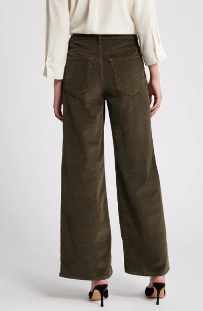 Frame Le Slim Palazzo Wide Leg Jeans In Rich Military