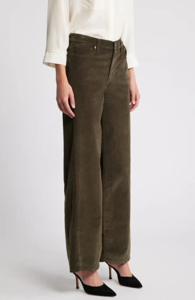 Frame Le Slim Palazzo Wide Leg Jeans In Rich Military