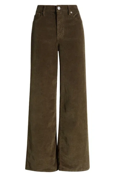 Frame Le Slim Palazzo Wide Leg Jeans In Rich Military