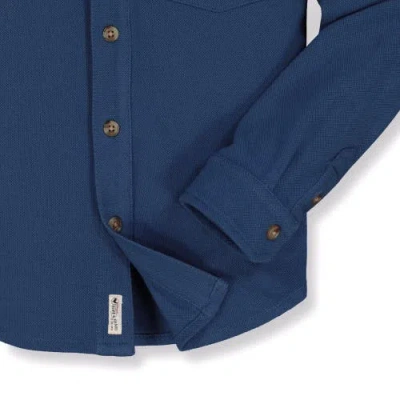 Hope &amp; Henry Baby Boys' Organic Pique Button Down Shirt, Infant In Dark Blue Pique