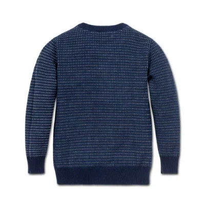 Hope & Henry Baby Boys' Sweater Henley With Zipper, Infant In Navy Birds Eye