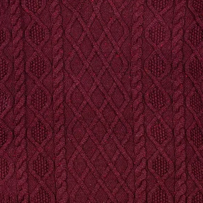 Hope & Henry Mock Neck Cable Sweater In Wine Fleck Cable