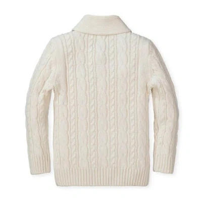 Shop Hope & Henry Baby Boys' Shawl Collar Cable Sweater, Infant In Ivory White