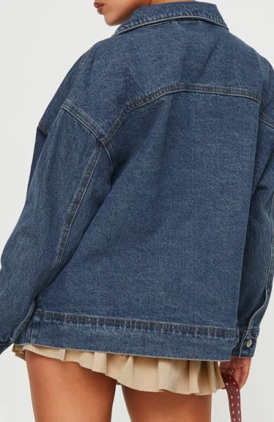 Princess Polly Goldsmith Denim Bomber Jacket In Blue